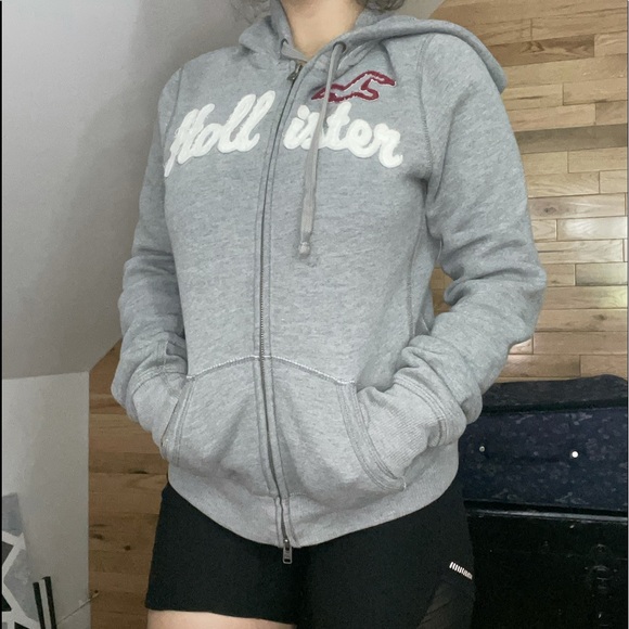 Hollister, grey zipper hoodie - Picture 2 of 2